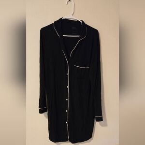 💥💥Black Button-Up Shirt with White Trim